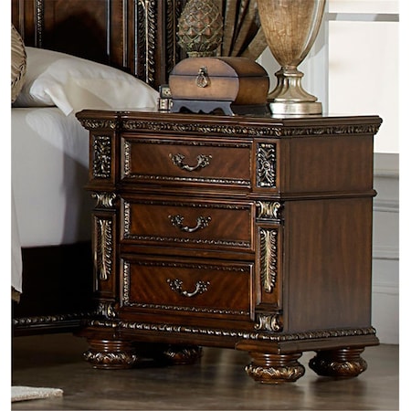 Home Elegance 30 x 18.25 x 31 in. Catalonia Night Stand - Cherry 1824-4